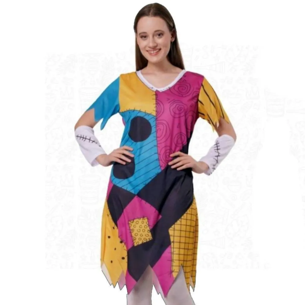 Discount Kebedo Moda Disfraz Muñeca Remendada Sally Pesadilla Vestido Patchwork