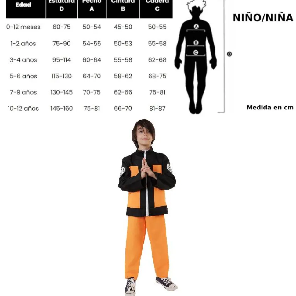 Disfraz Ninja para Niño - Traje Naruto Uzumaki de Anime