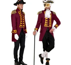 Disfraz o Chaqueta de Frac Burgundy Desfile para hombre