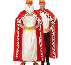 Disfraz o Kit de Rey Mago Gaspar o Medieval para hombre: Capa y Corona