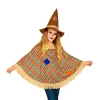 Disfraz o Poncho de Espantapájaros con Sombrero para niños
