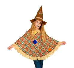 Disfraz o Poncho de Espantapájaros con Sombrero para niños