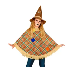 Disfraz o Poncho de Espantapájaros con Sombrero para niños
