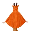 Disfraz o Poncho de Reno Coqueta con capucha para niña