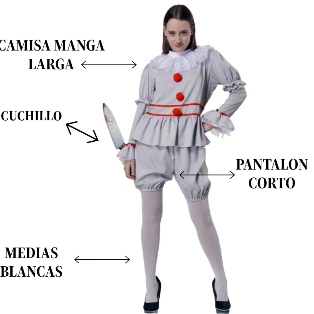 Hot Kebedo Moda Disfraz Payasa Terrorífica Mujer