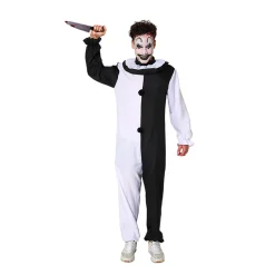 Disfraz Payaso Asesino Blanco y Negro Adulto