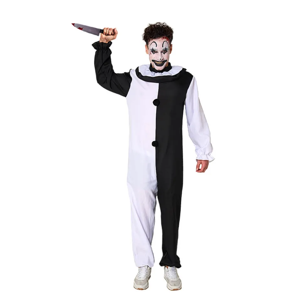 Disfraz Payaso Asesino Blanco y Negro Adulto