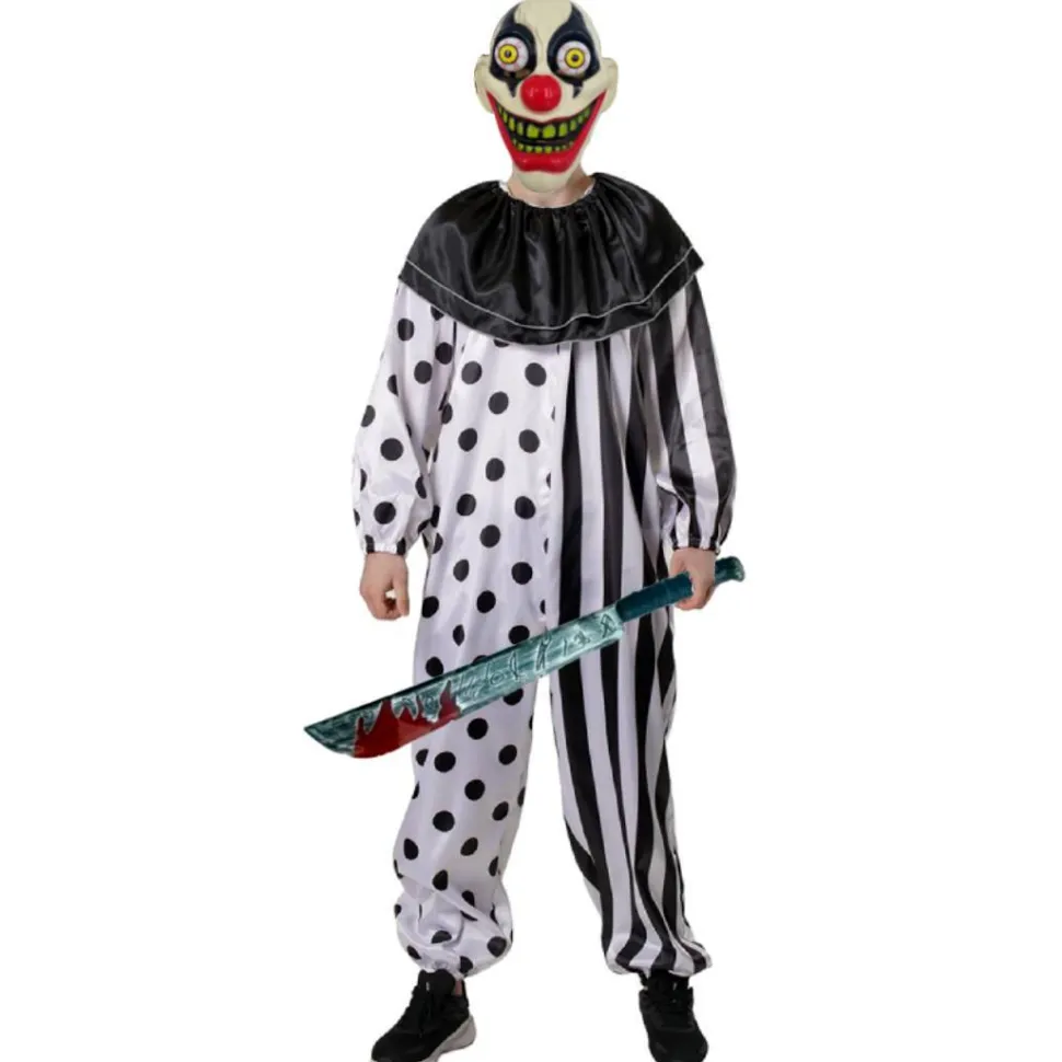 Disfraz Payaso Asesino para Hombre Adulto - Máscara, Guantes, Machete, Mono Enterizo