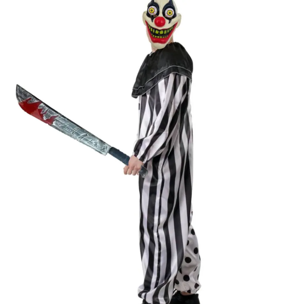 Disfraz Payaso Asesino para Hombre Adulto - Máscara, Guantes, Machete, Mono Enterizo