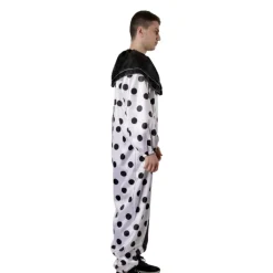 Disfraz Payaso Terror Hombre Mono Blanco Negro con Máscara Guantes