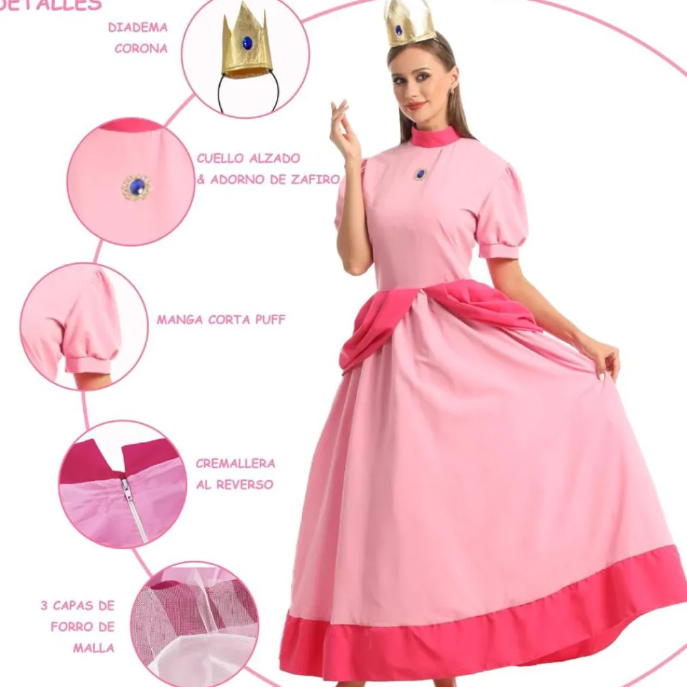 Clearance Kebedo Moda Disfraz Princesa Peach