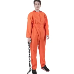 Disfraz Prisionero Naranja Adulto con Grilletes