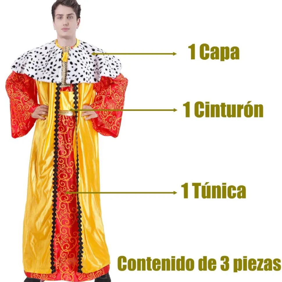 Disfraz Rey Mago Capa amarilla Adulto
