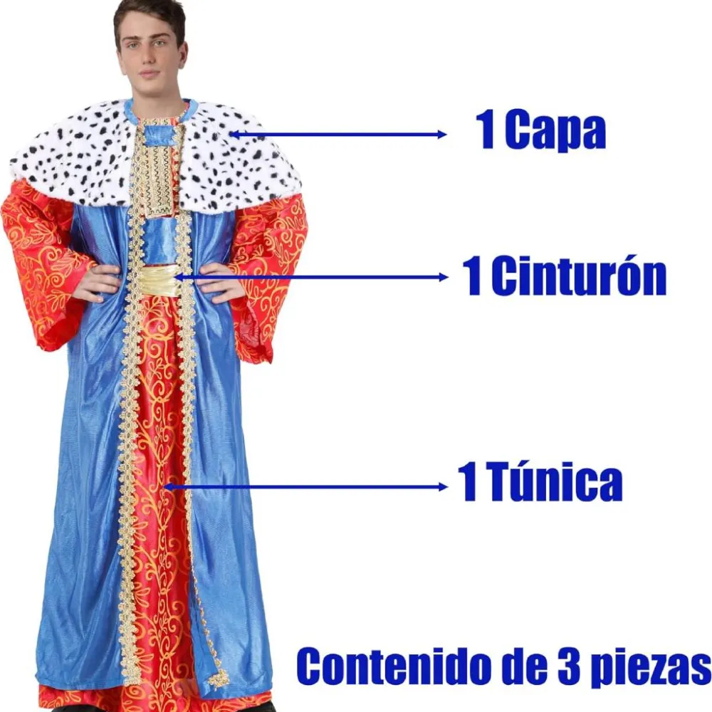 Best Kebedo Moda Disfraz Rey Mago Capa azul Adulto