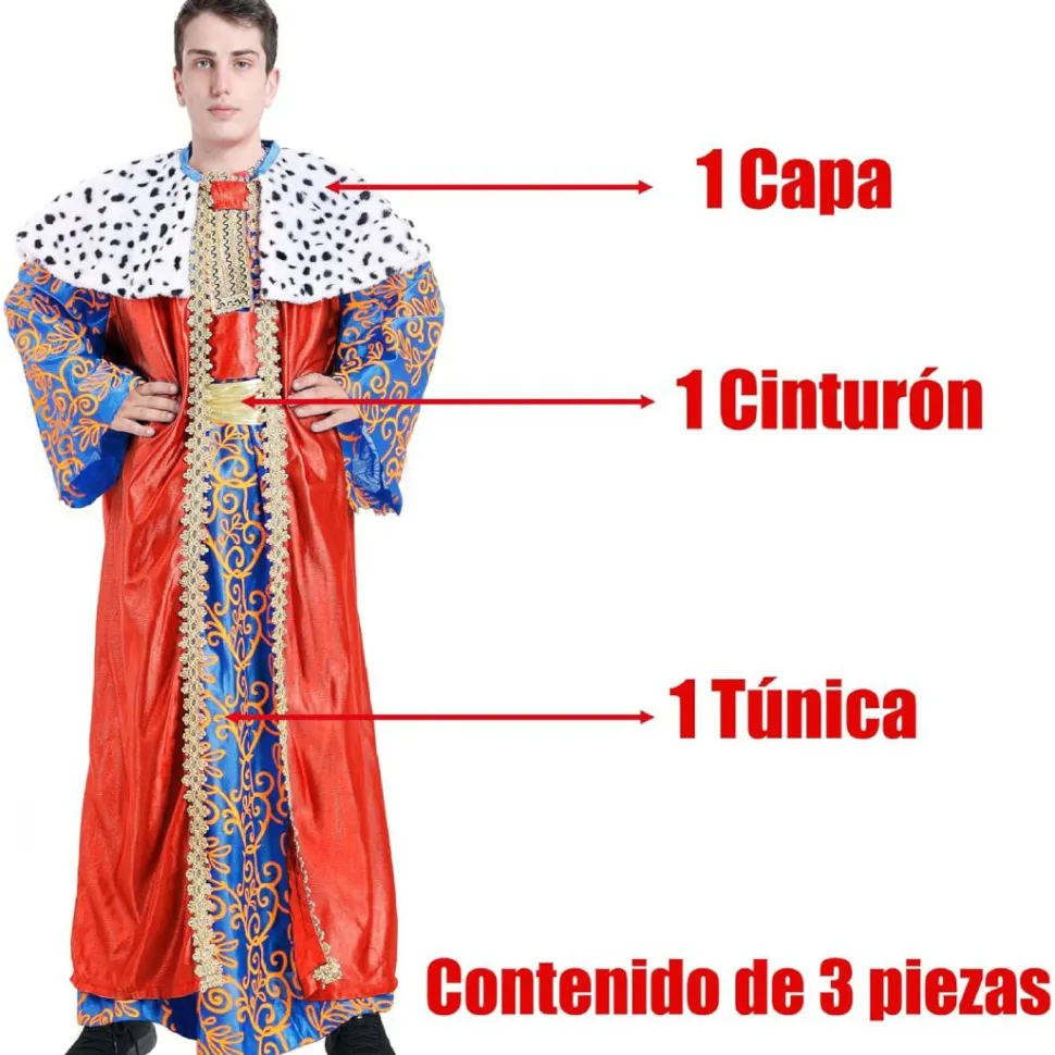 Disfraz Rey Mago Capa roja Adulto
