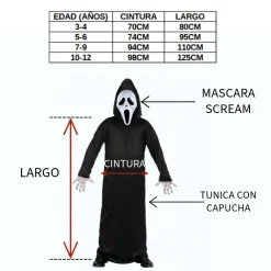 Clearance Kebedo Moda Disfraz Scream Fantasma Scary Movie Infantil