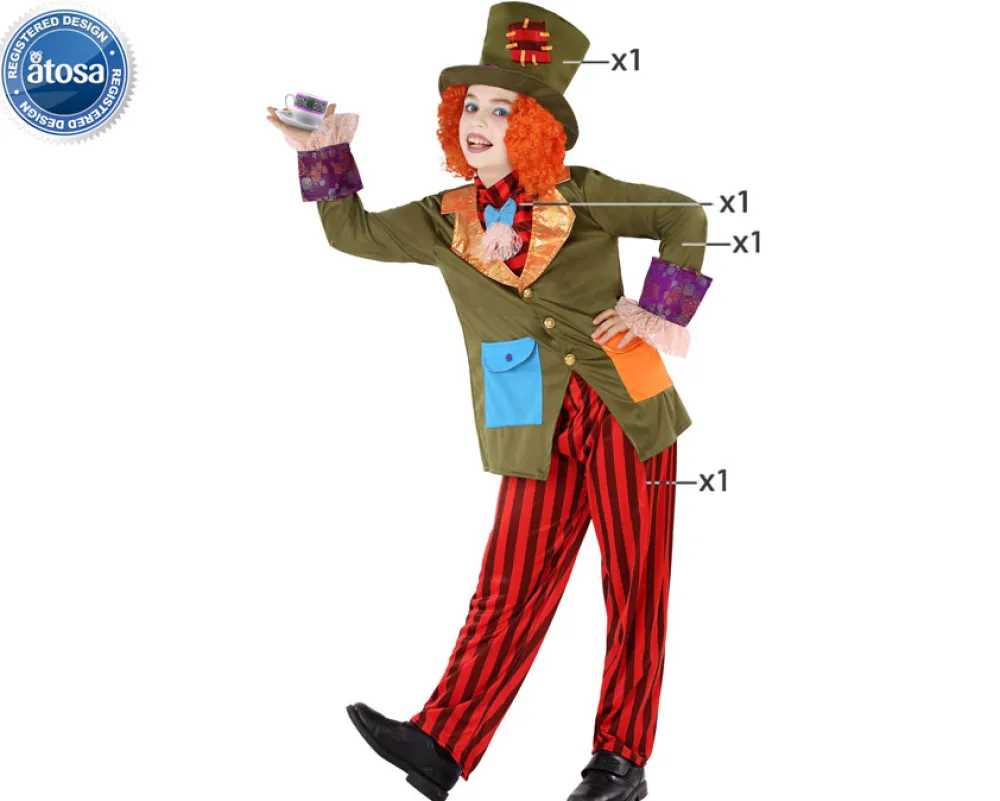 Atosa Disfraz Sombrerero Loco Infantil niño Talla 10-12