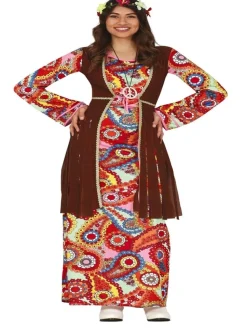 Disfraz vestido largo hippie
