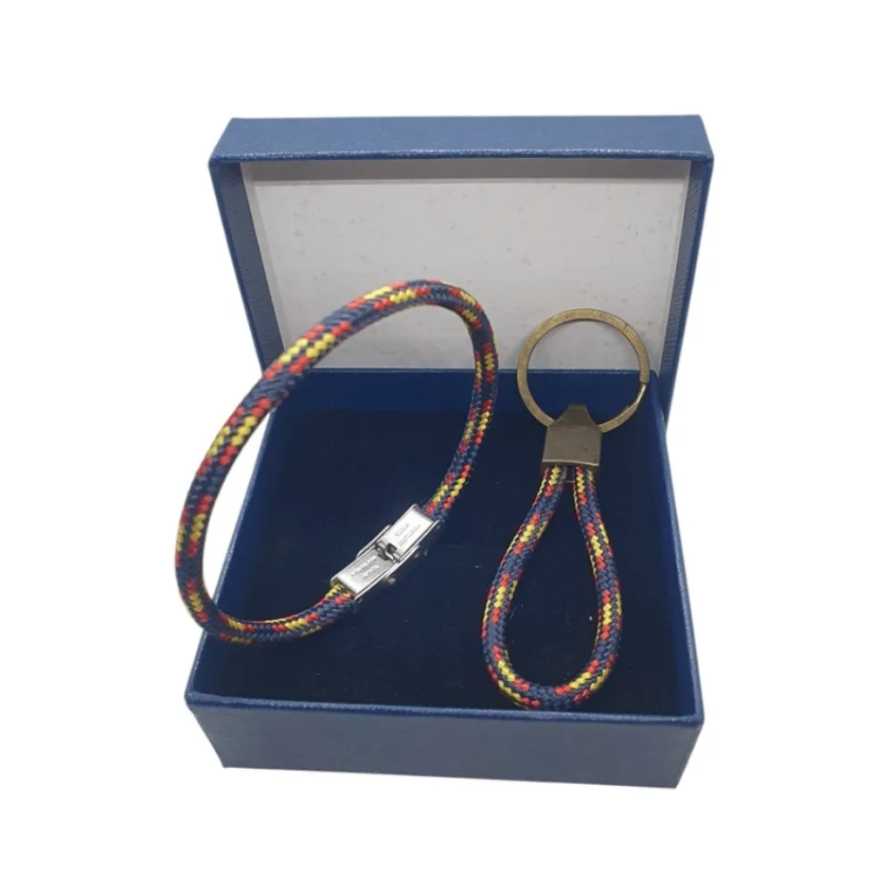 Online PCMaes Dúo pulsera y llavero cordón cabo náutico 4mm azul España