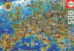 New Educa-Borras Educa Puzzle 500 piezas. Mapa de Europa. Monumentos