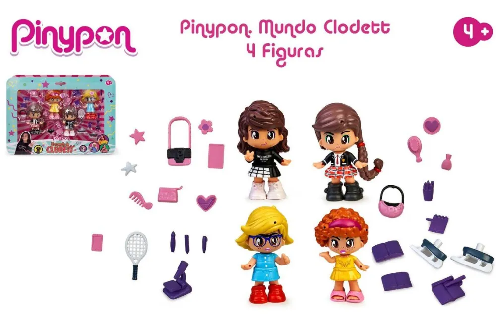 Pinypon El mundo de Clodett 4 Figuras