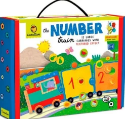 New Ludattica El tren de los números. 12 carruajes grandes con efecto texturizado