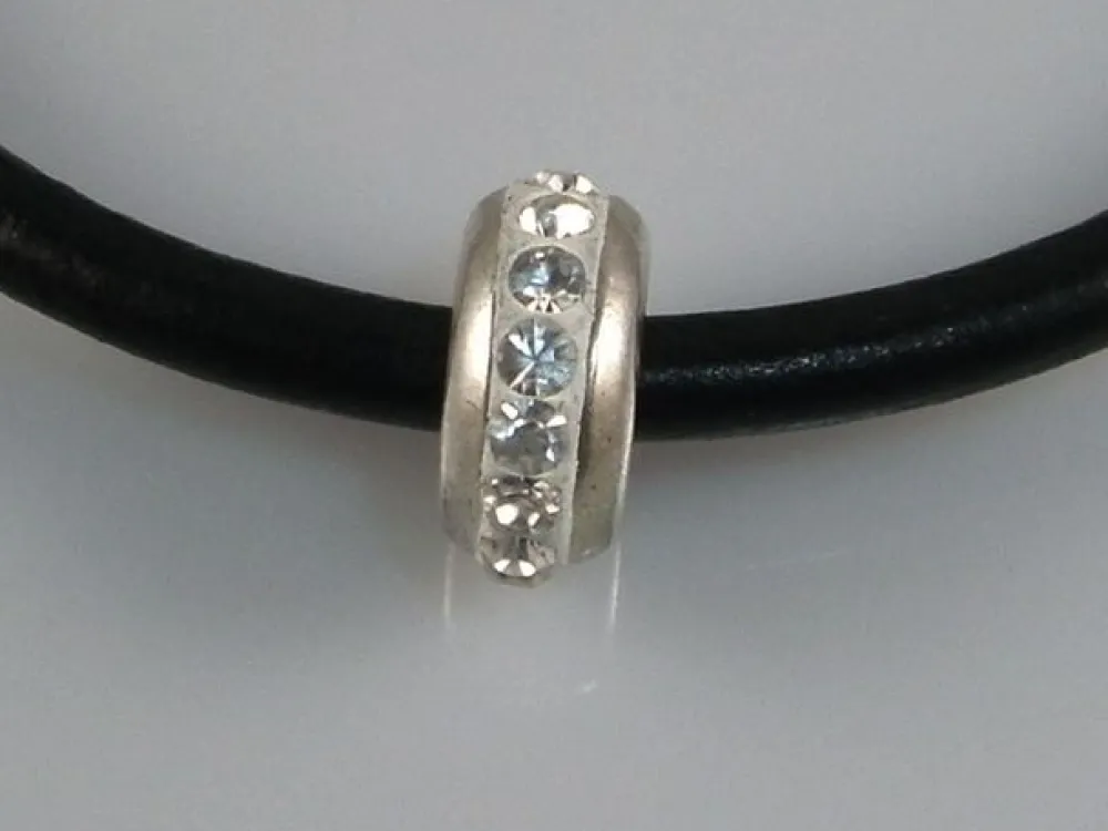 Clearance Entrepieza En Cristal Blanco 1 Y Plata De Ley