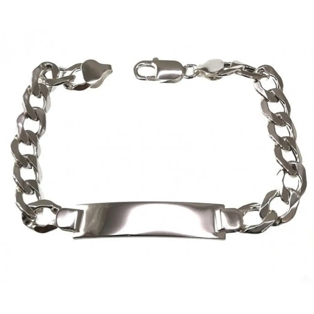 Outlet Esclava De Plata De Ley Modelo Barbada 20 Cm.