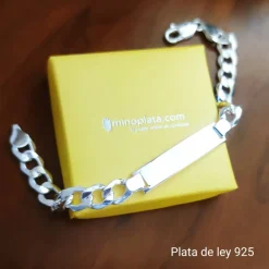 Outlet Esclava De Plata De Ley Modelo Barbada 20 Cm.