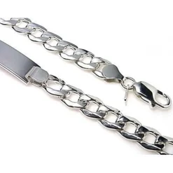 Outlet Esclava De Plata De Ley Modelo Barbada 20 Cm.