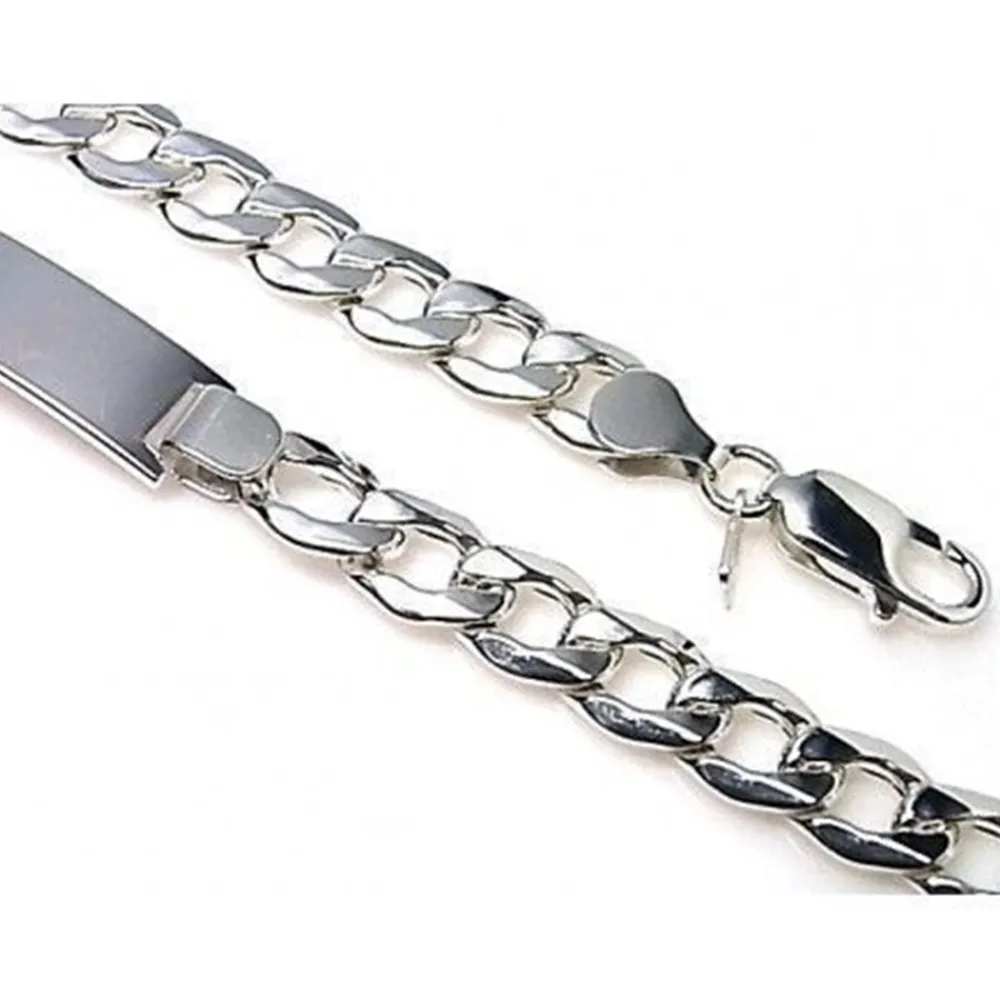 Outlet Esclava De Plata De Ley Modelo Barbada 20 Cm.