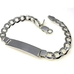 Sale Esclava En Plata De Ley Eslabones Barbados Huecos 19 Cm.