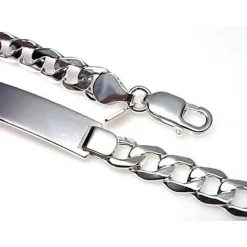 Esclava Hueca Barbada De Plata De Ley 19,5 Cm.