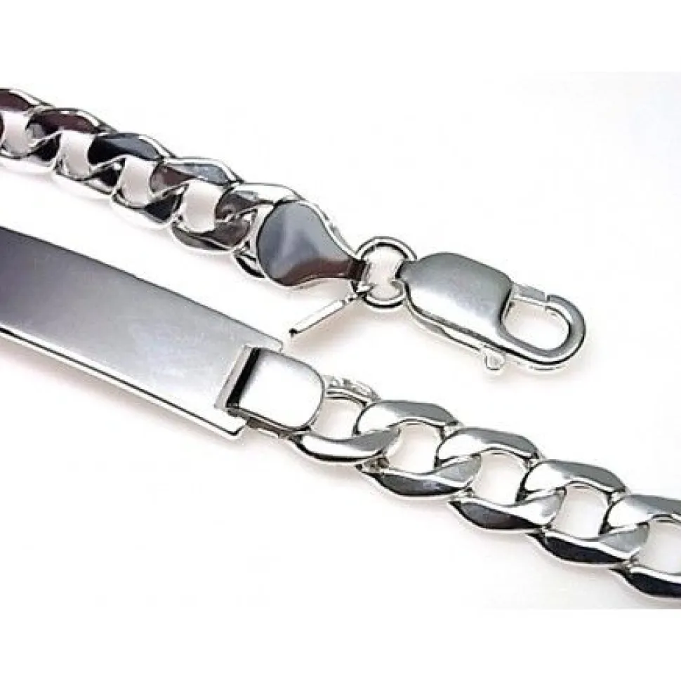 Esclava Hueca Barbada De Plata De Ley 19,5 Cm.