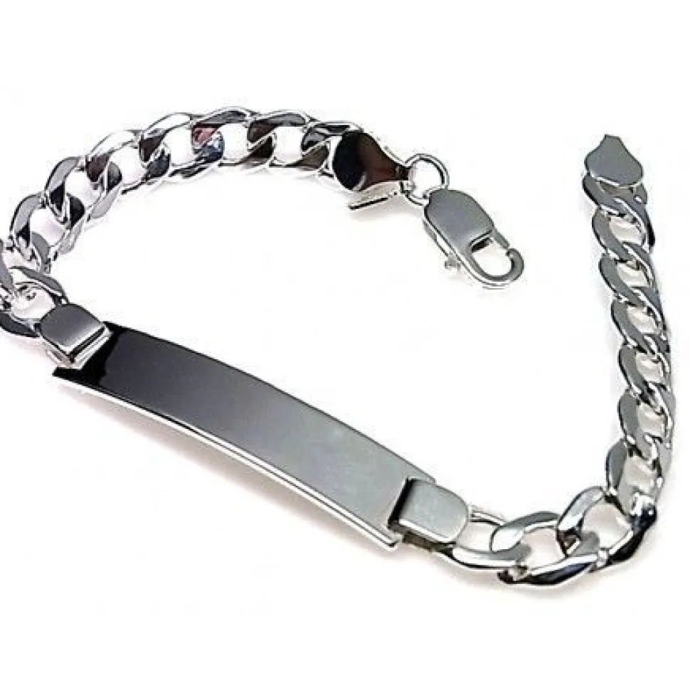 Esclava Hueca Barbada De Plata De Ley 19,5 Cm.