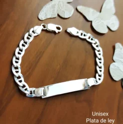 Esclava Para Hombre Hueca De Plata De Ley