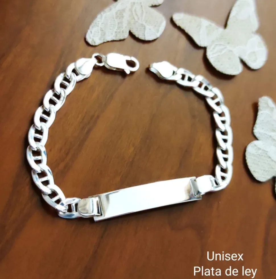 Esclava Para Hombre Hueca De Plata De Ley