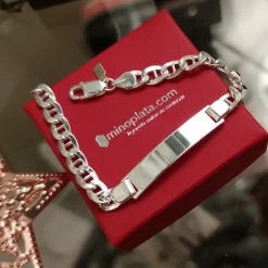 Esclava Para Hombre Hueca De Plata De Ley