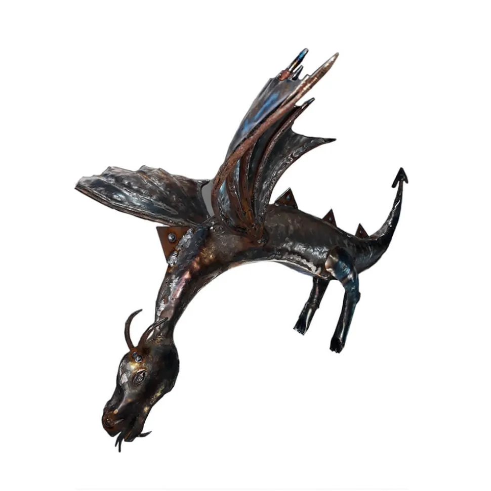 Escultura de dragón en forja
