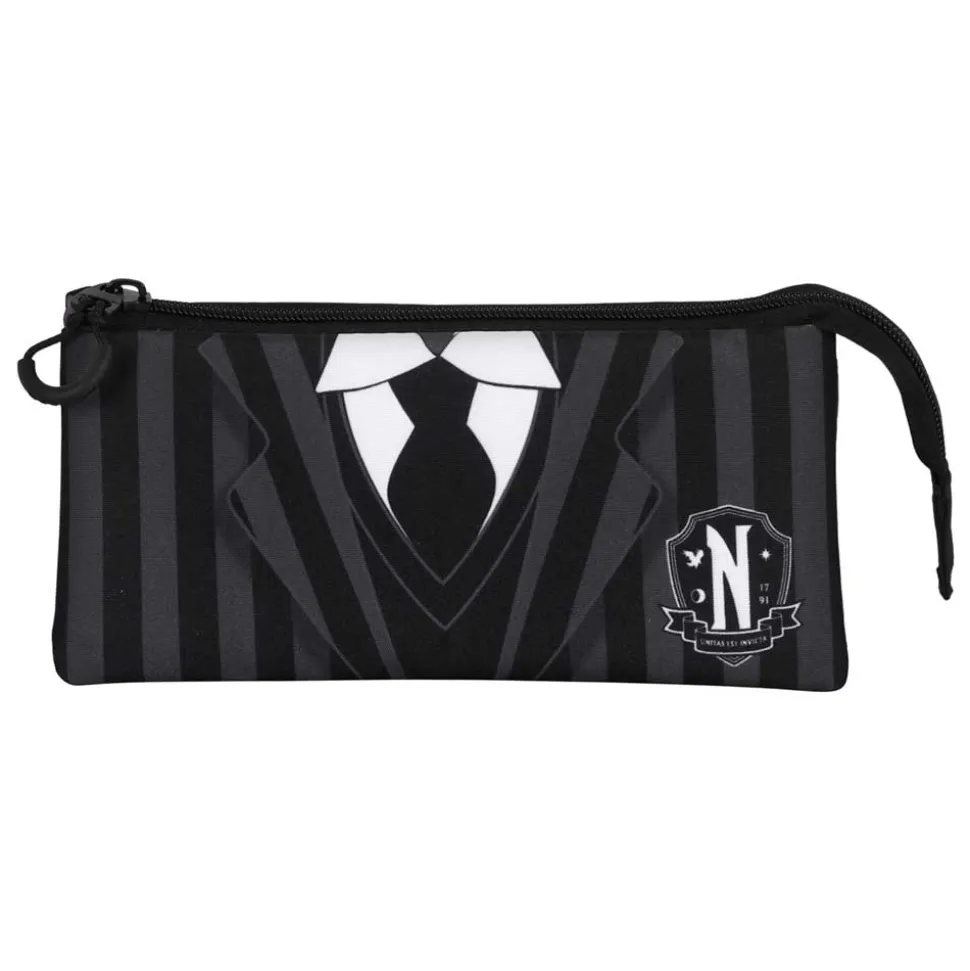 Estuche Portatodo Triple Fan Karactermania Miercoles Wednesday Uniforme 23x11x7 cm