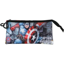 Estuche Portatodo Triple Fan Karactermania Marvel Capitán América 23x11x7 cm
