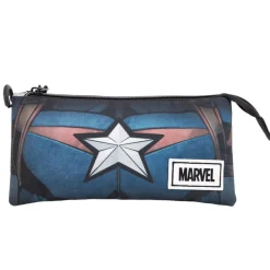 Estuche Portatodo Triple Fan Marvel Capitán América 23x11x7 cm