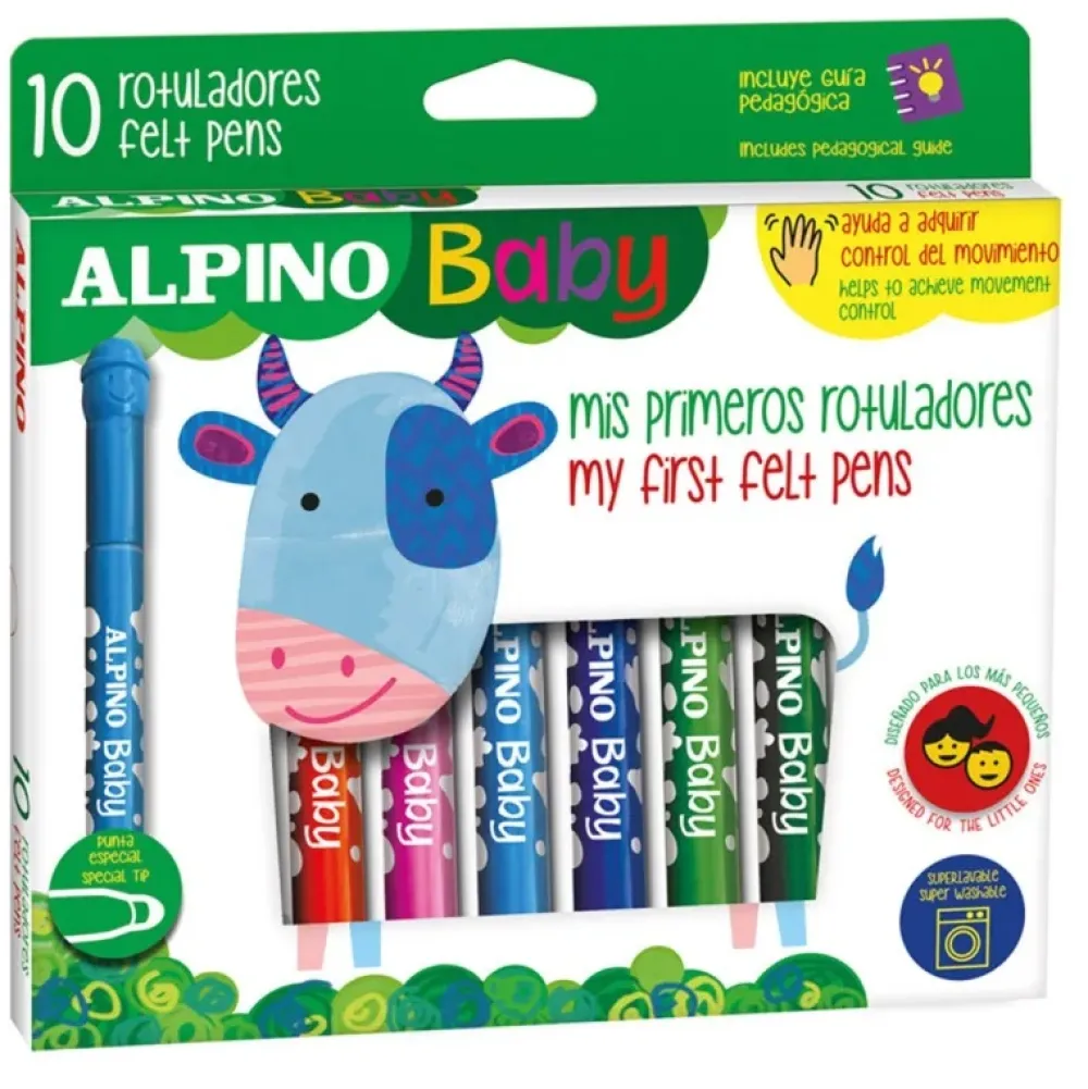 Alpino Estuche 10 Rotuladores de colores para Bebés -