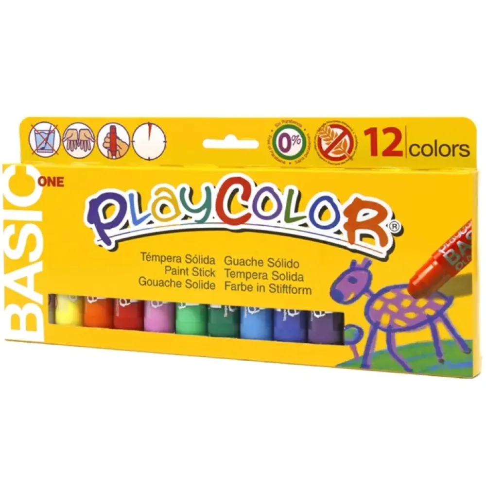 Discount Alpino Estuche Témpera solida Playcolor Basic One 12 colores surtidos -