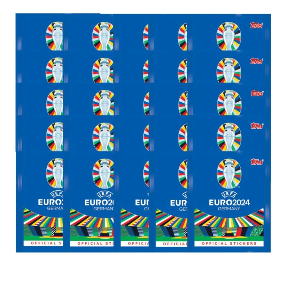 Clearance Topps Euro 2024 Colección oficial de Stickers (pegatinas) Eurocopa Alemania son 25 sobres