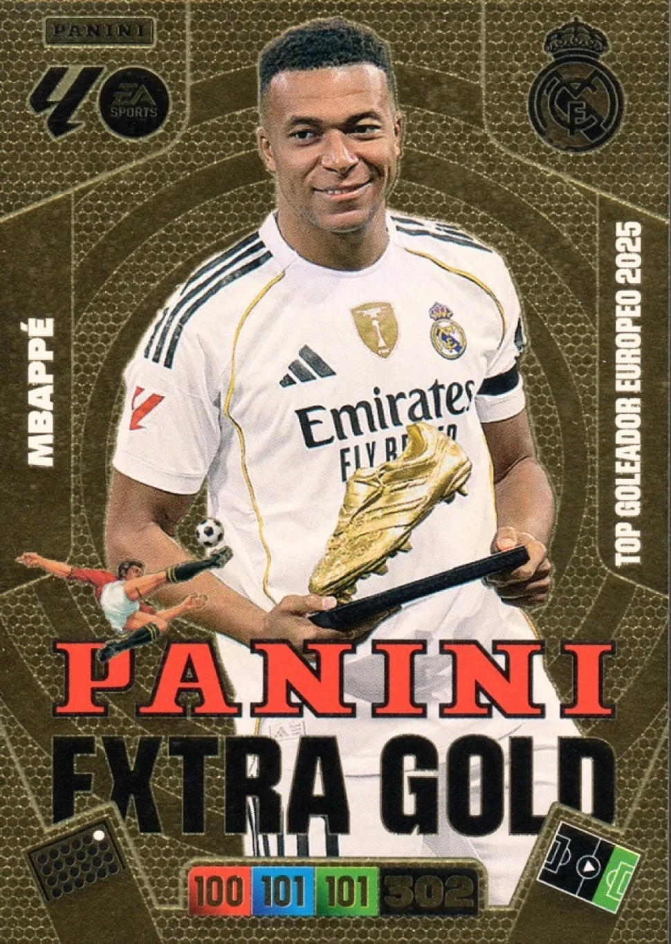 Extra Gold Kylian Mbappé 2025-26 Cromo Panini Adrenalyn XL La Liga 25/26