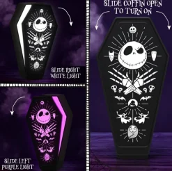 Figura con Luz Ataúd Jack Skellington Pesadilla antes de Navidad 28cm