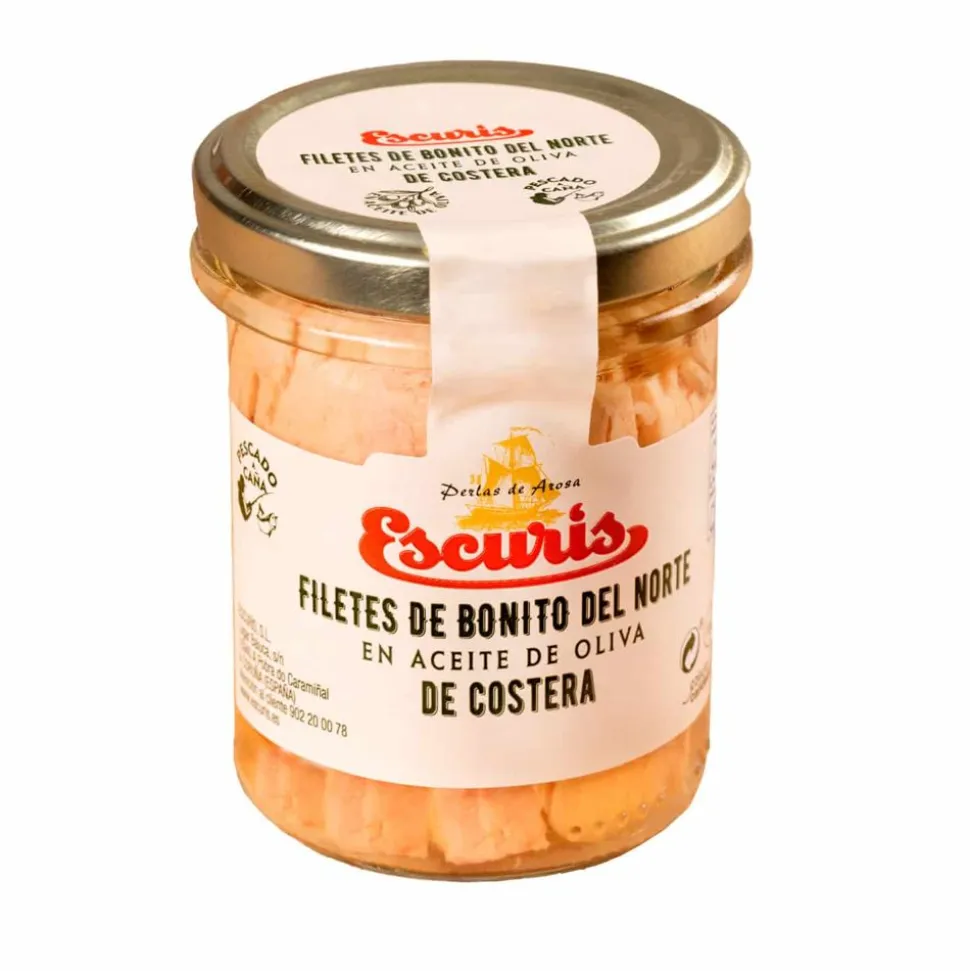 Filetes de Bonito del Norte en Aceite de Oliva - Escurís Vidrio 195 g Gourmet
