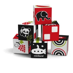 Clearance Miniland First senses: Set 6 cubes. Dados blanditos para bebé