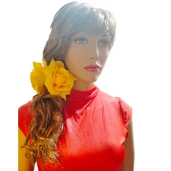 Flor Sevillana Grande con pinza amarillo